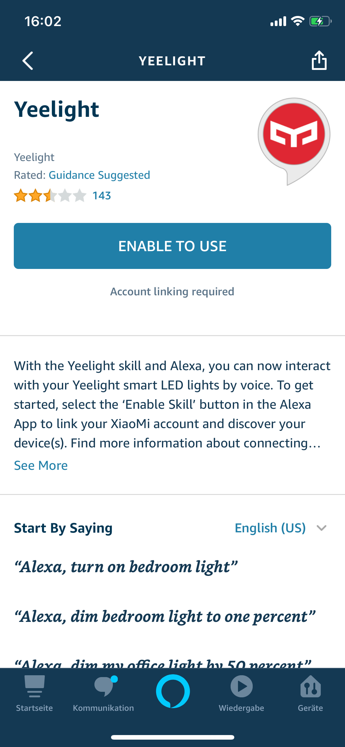 FAQ | Wie verbinde ich meine Yeelight Geräte mit Amazon Alexa? | Schritt 04
