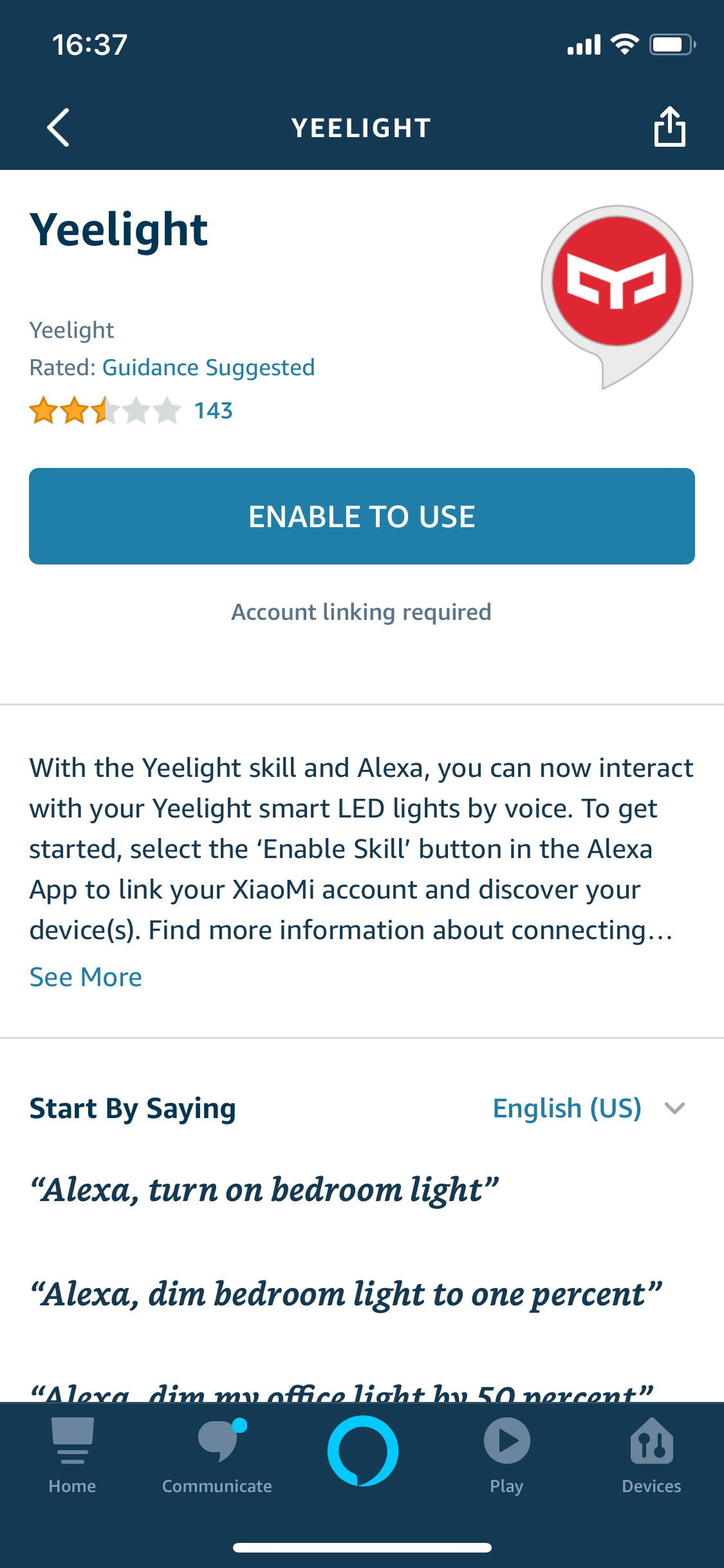 FAQ | How to connect Yeelight devices to Amazon Alexa? | Step 04